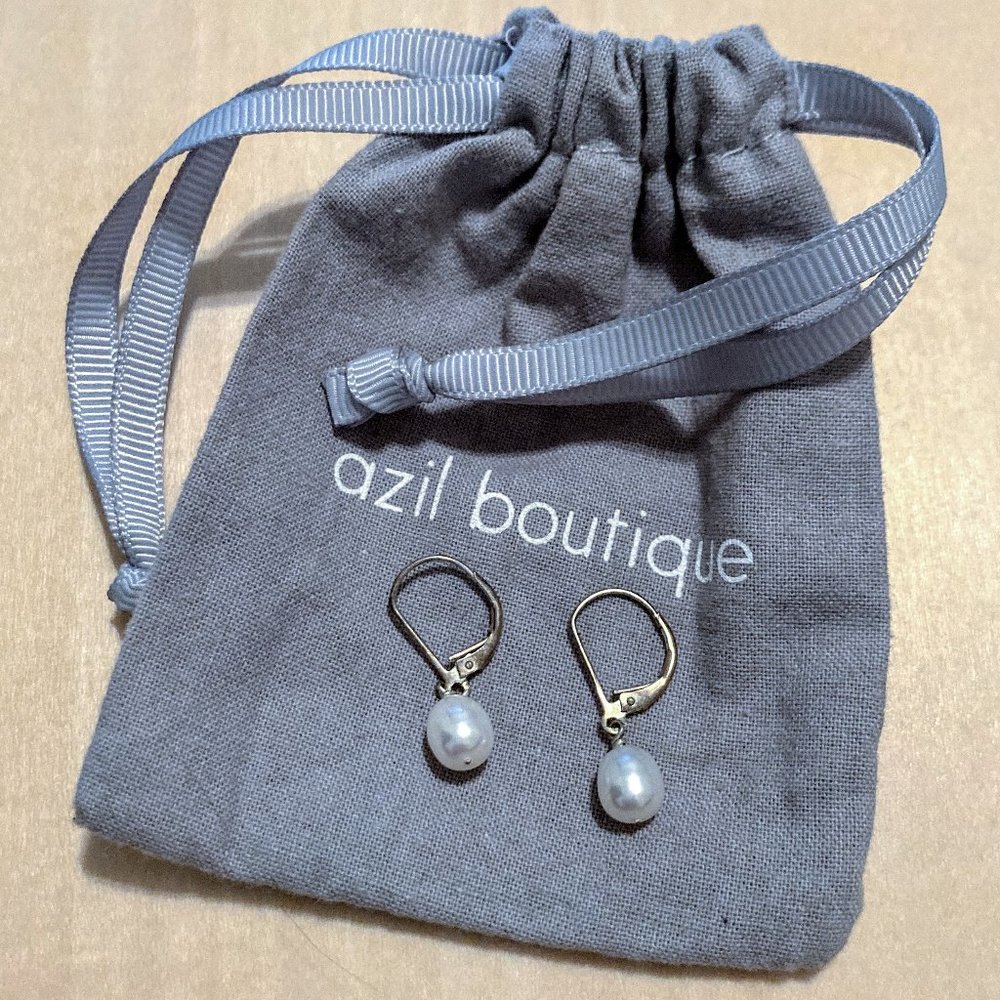 Freshwater Pearl Drop Earrings Silver